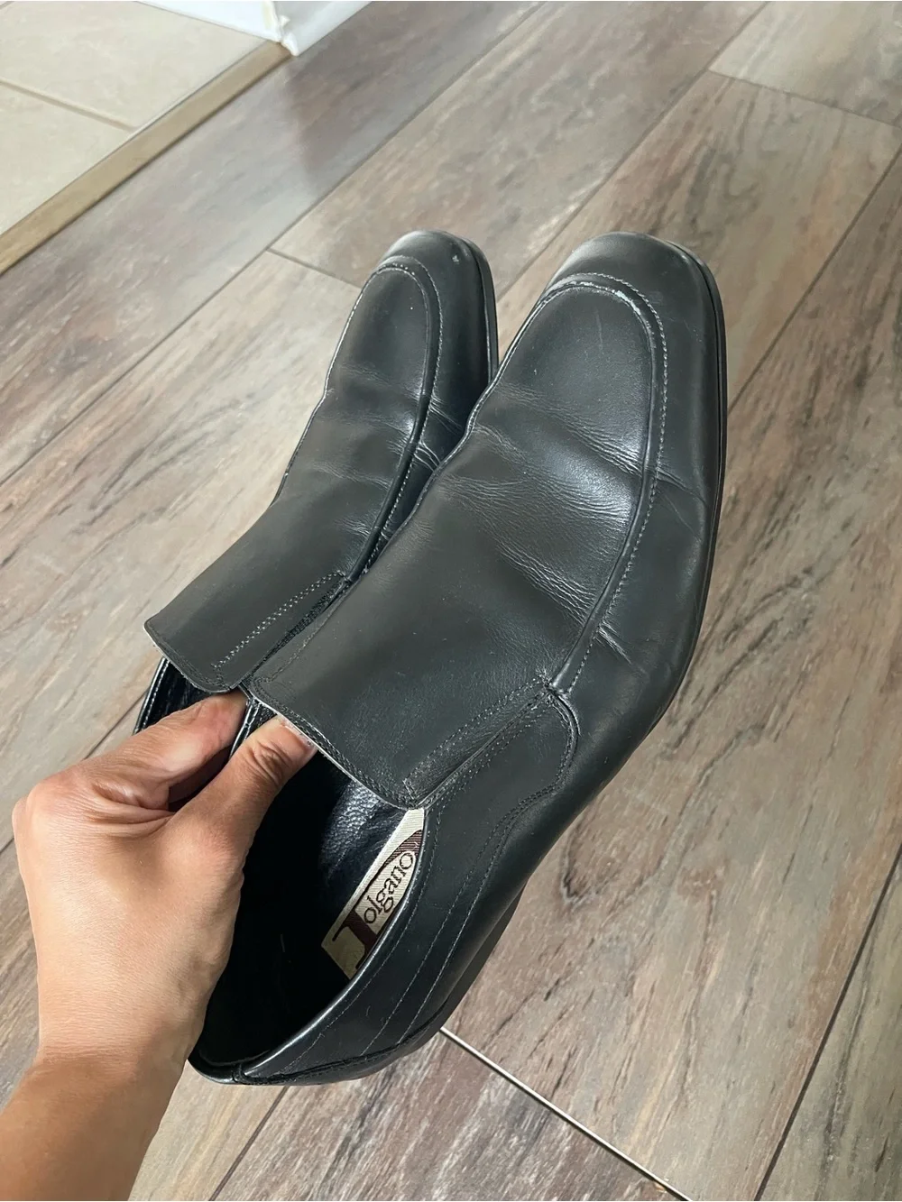Black Leather Slip-On Dress Shoes Men’s Size US 10 (Eur 43)